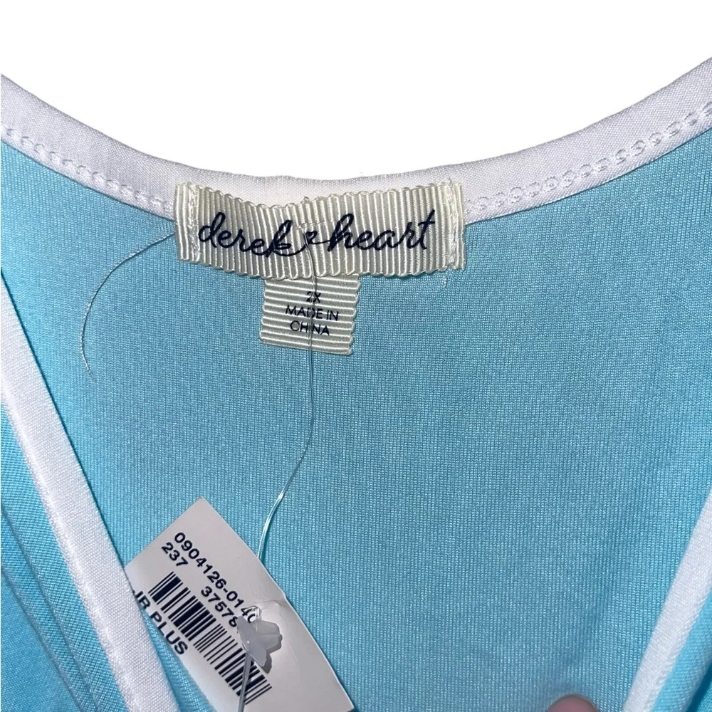 Derek heart size 2X baby blue tank top shirt - Picture 4 of 9